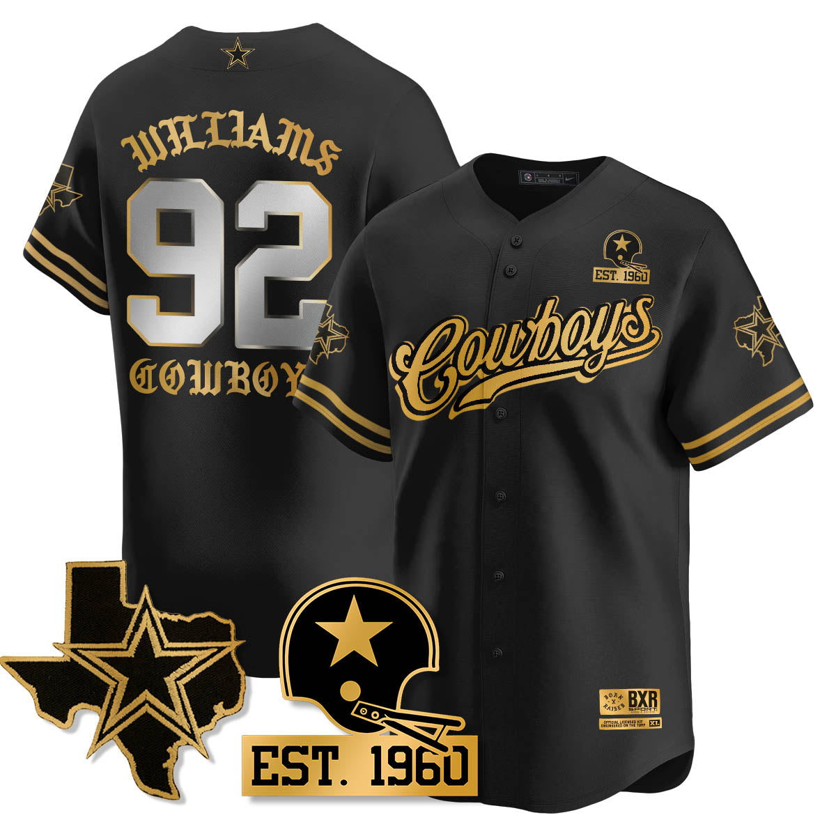 DAL Born x Raised Baseball Jersey - All Stitched-DTD