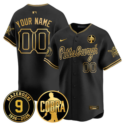 PIT Memories Vapor Limited Gold Jersey - Bill Mazeroski Patch - All Stitched-DTD