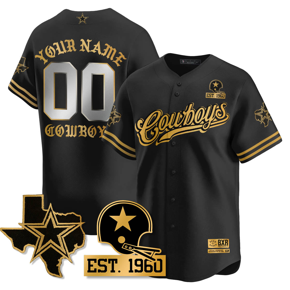 DAL Born x Raised Baseball Jersey - All Stitched-DTD