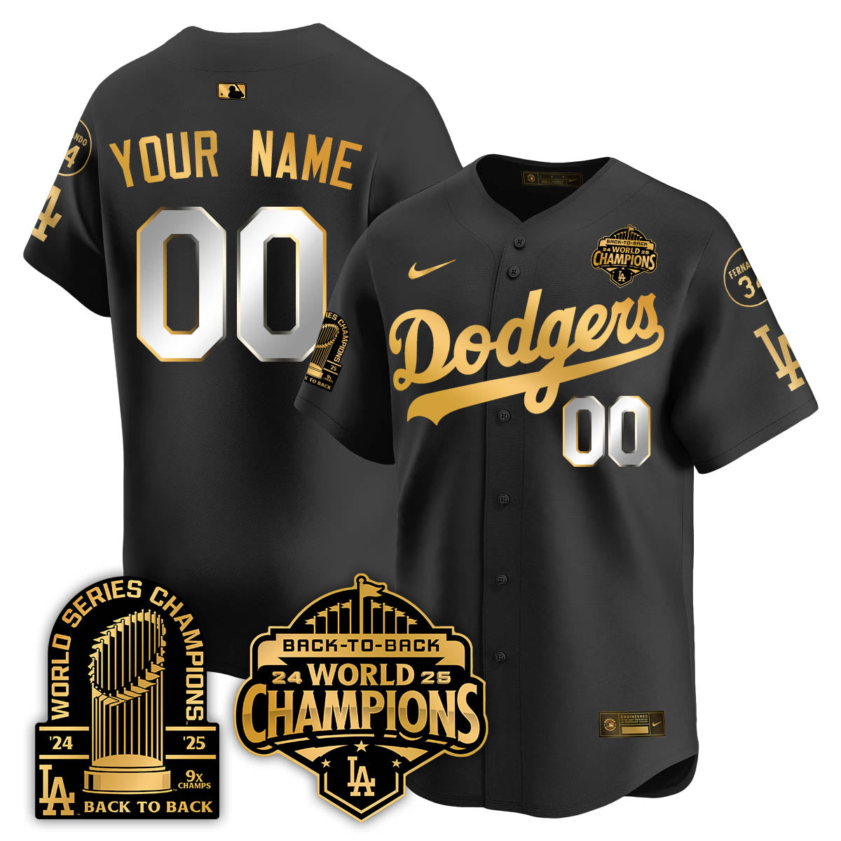 LAD 2025 World Series Champions Jersey - 9x Champs - All Stitched-DTD