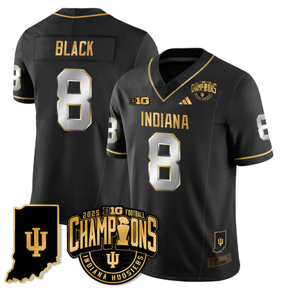 Indiana H Vapor Limited Football Gold Jersey - Big 10 Champions - All Stitched-DTD