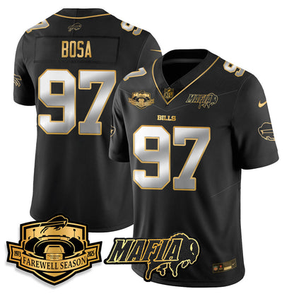 BUF 2025 Bills Mafia Patch Gold Vapor Limited Jersey - All Stitched-DTD