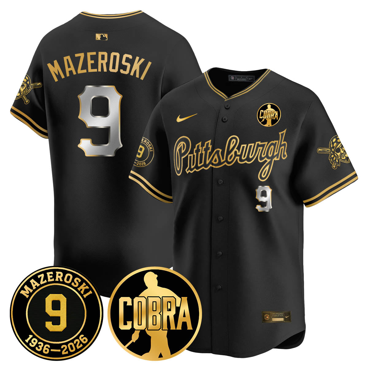 PIT Memories Vapor Limited Gold Jersey - Bill Mazeroski Patch - All Stitched-DTD