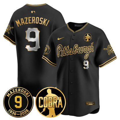PIT Memories Vapor Limited Gold Jersey - Bill Mazeroski Patch - All Stitched-DTD