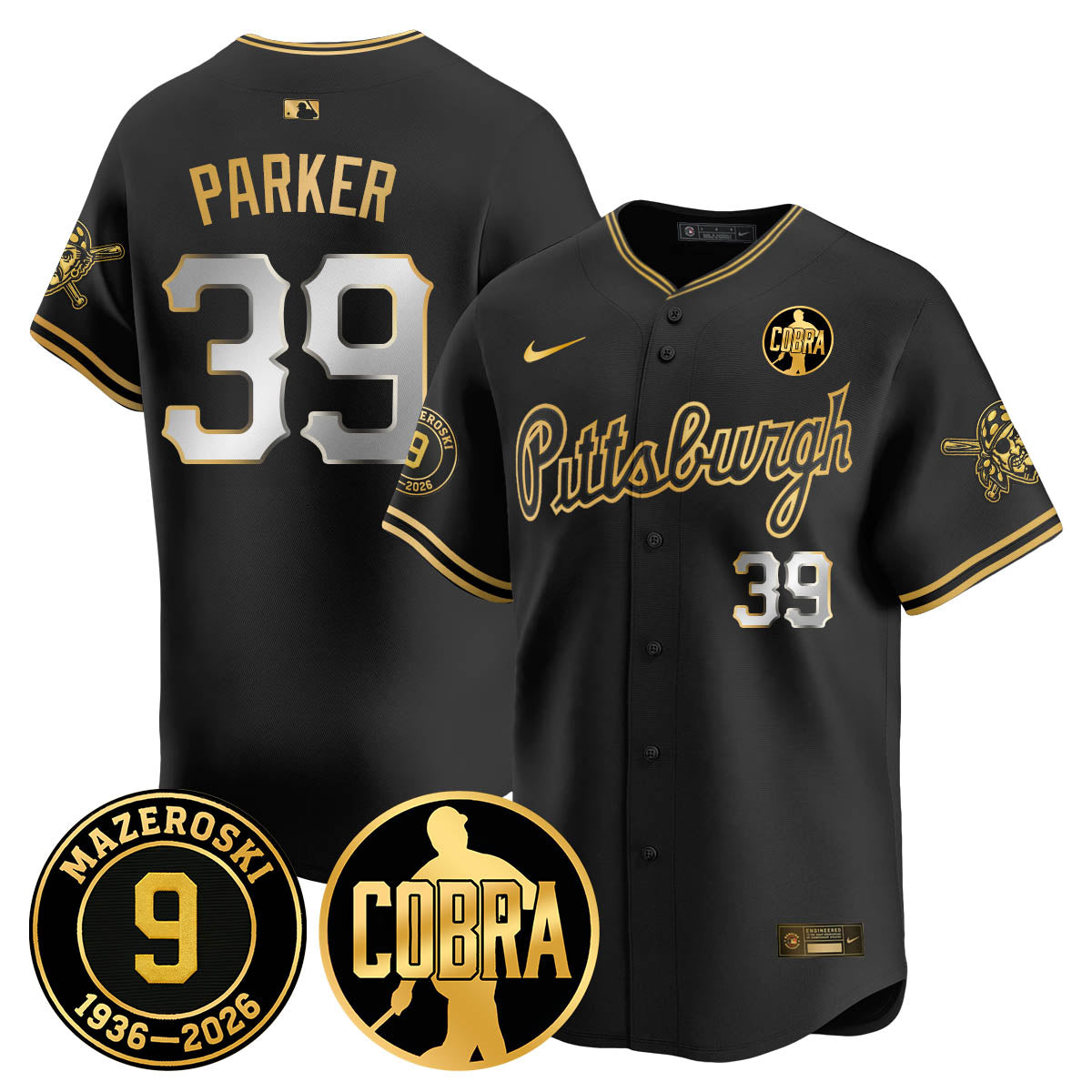 PIT Memories Vapor Limited Gold Jersey - Bill Mazeroski Patch - All Stitched-DTD
