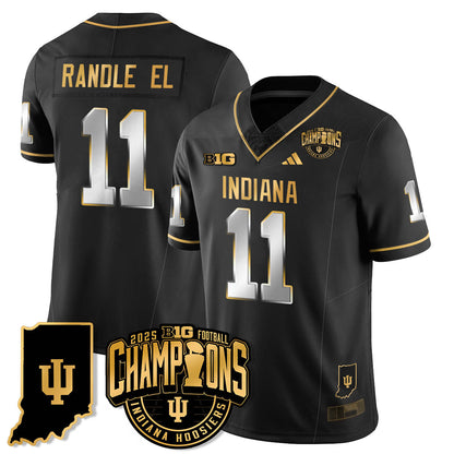 Indiana H Vapor Limited Football Gold Jersey - Big 10 Champions - All Stitched-DTD