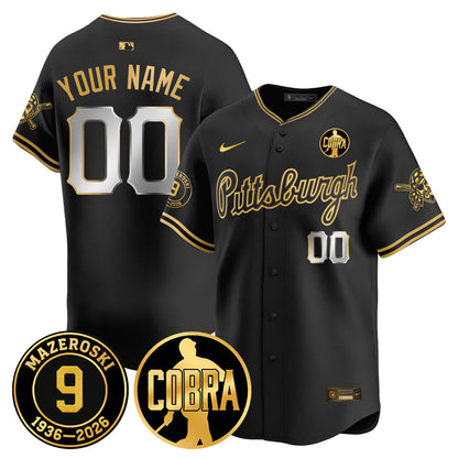 PIT Memories Vapor Limited Gold Jersey - Bill Mazeroski Patch - All Stitched-DTD