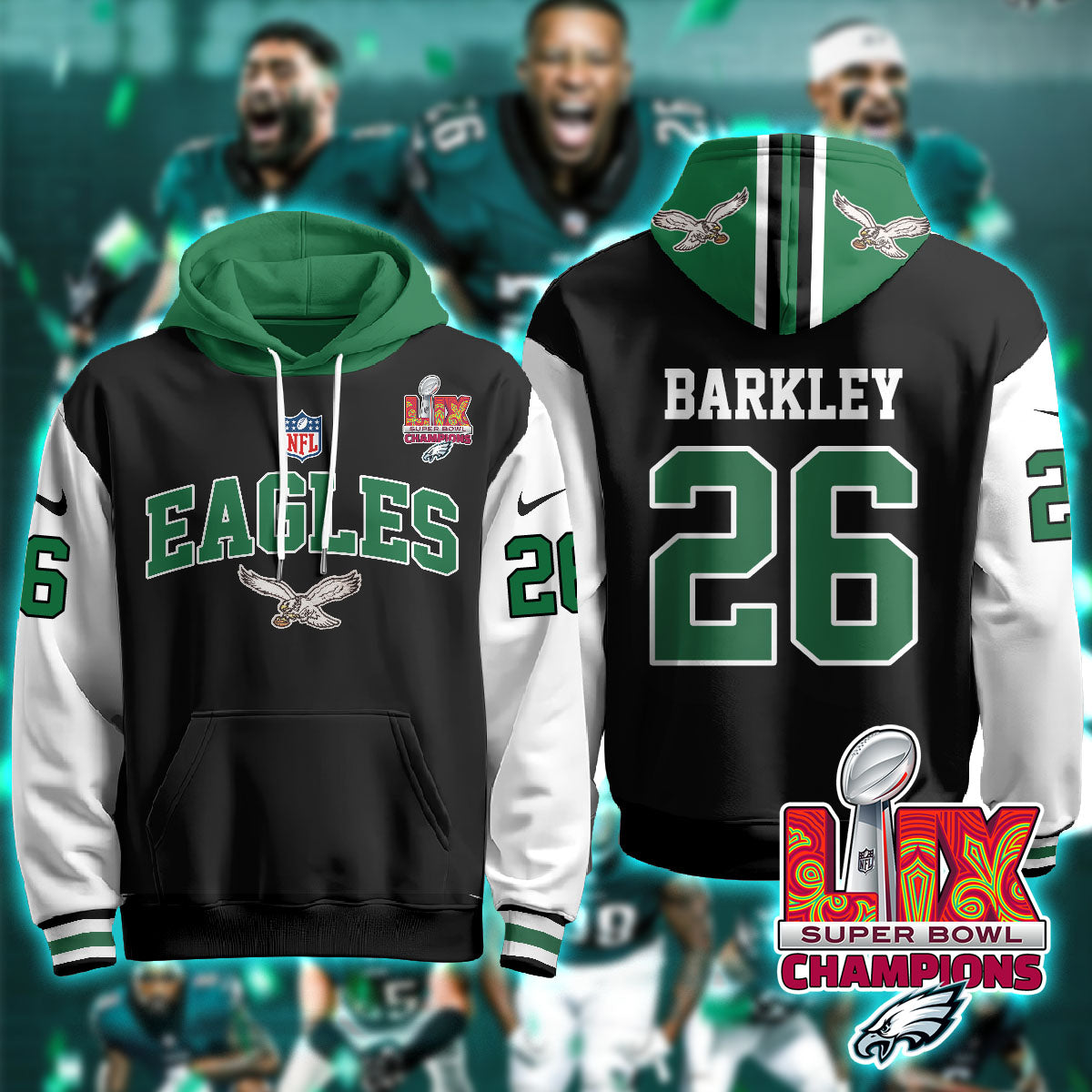 PHI Super Bowl LIX Champions Hoodie-DTD