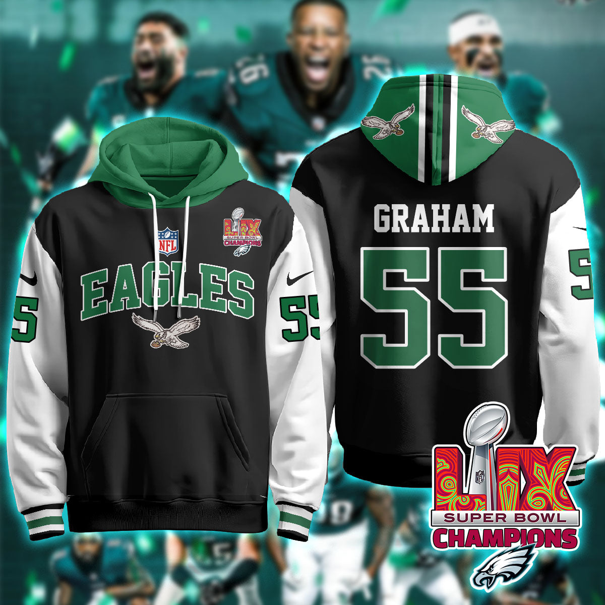 PHI Super Bowl LIX Champions Hoodie-DTD