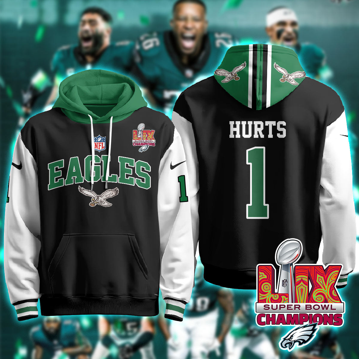 PHI Super Bowl LIX Champions Hoodie-DTD