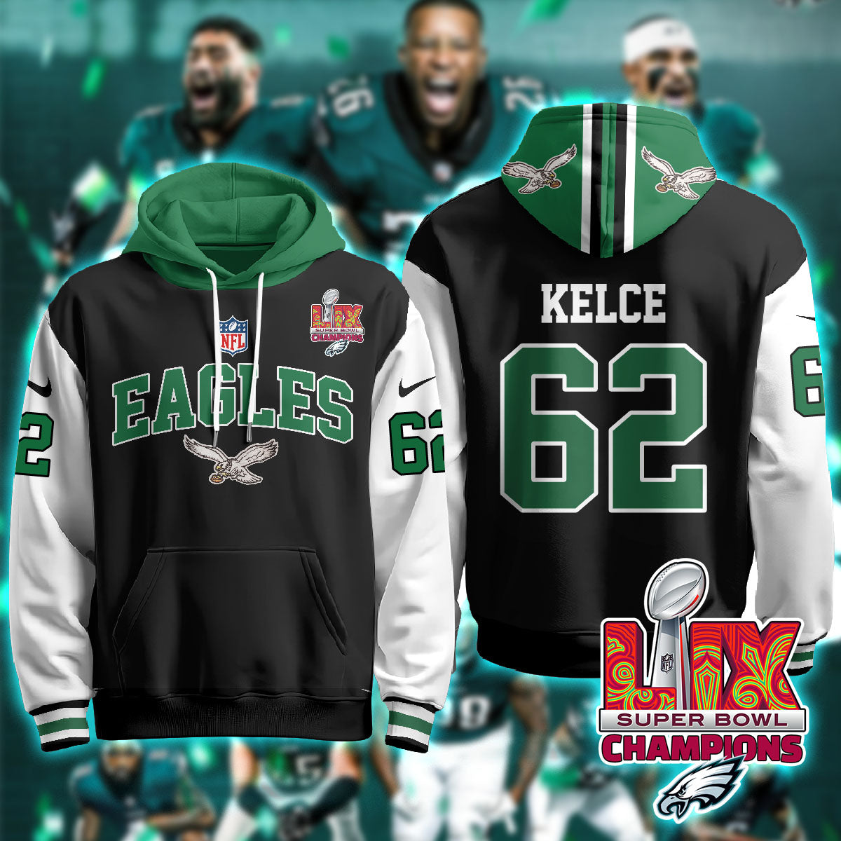 PHI Super Bowl LIX Champions Hoodie-DTD