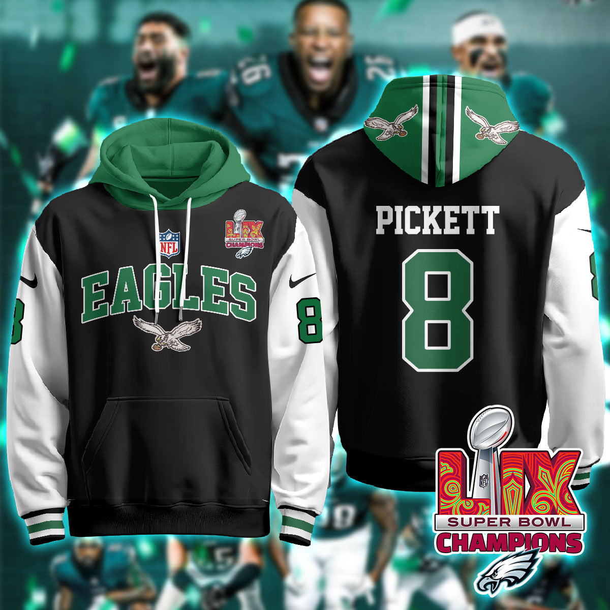 PHI Super Bowl LIX Champions Hoodie-DTD