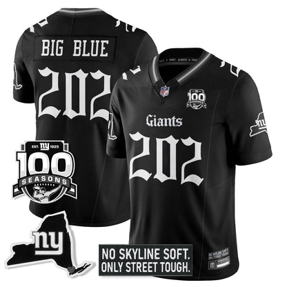 NYG 100th Seasons 'Gothic Gotham Edition' Vapor Limited Jersey - All Stitched-DTD