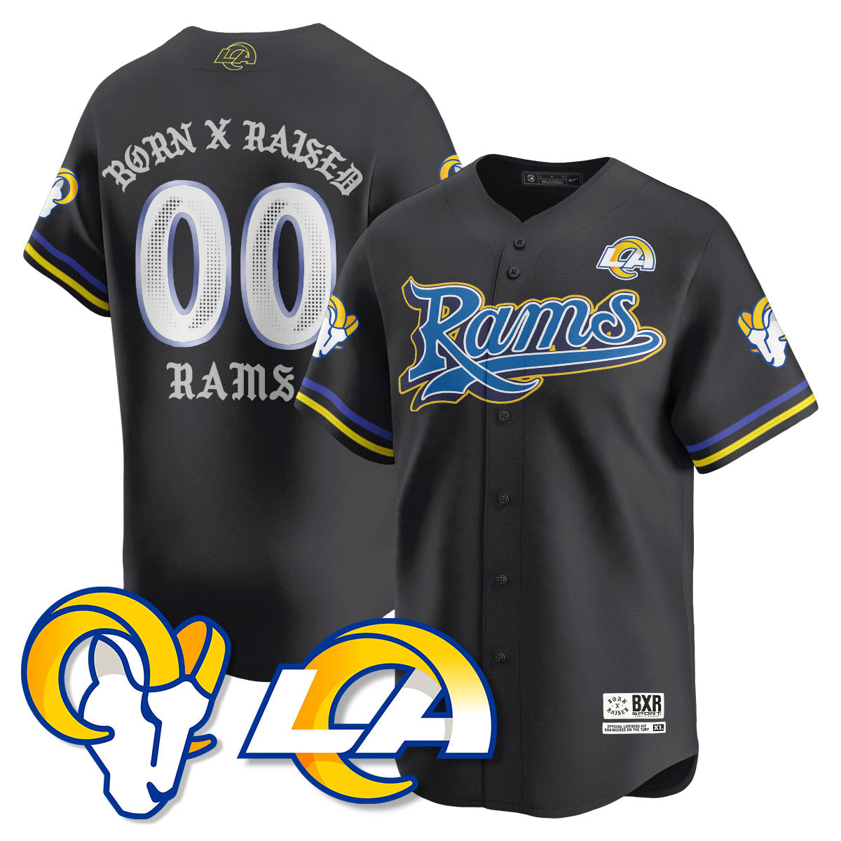 LAR Born x Raised Baseball Jersey - All Stitched-DTD