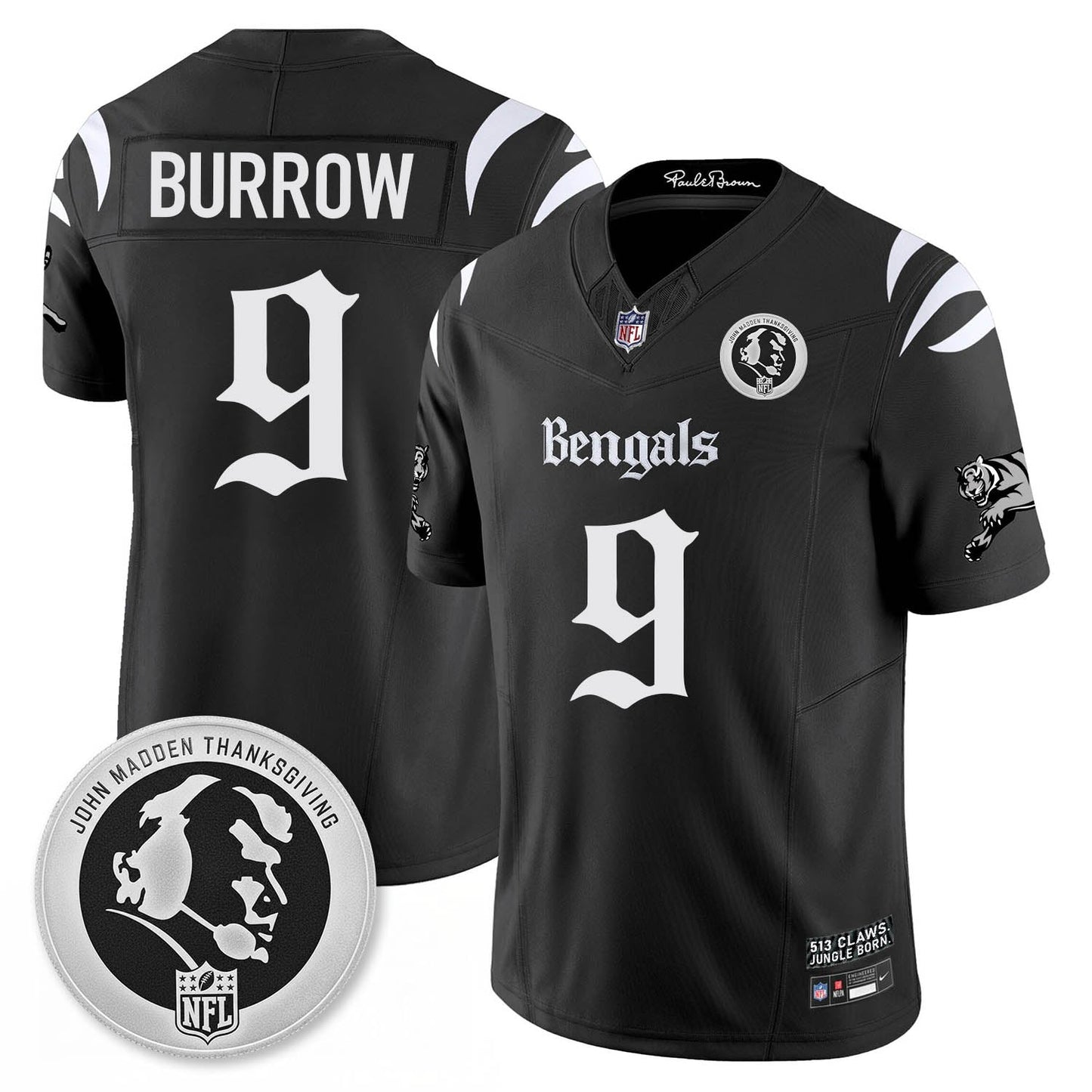 CIN Gothic Vapor Limited Jersey - John Madden Patch - All Stitched-DTD