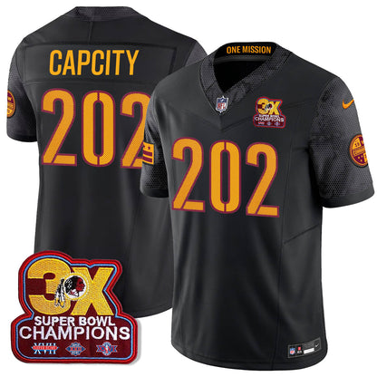 WAS 3-Time Champions Patch Vapor Limited Jersey - All Stitched-DTD