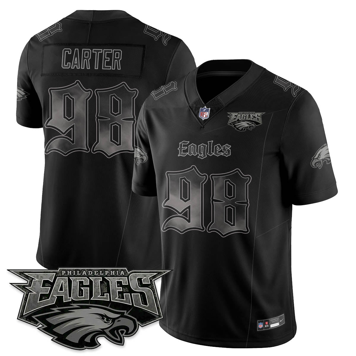 PHI 'Dark Gothic Philly' Vapor Limited Jersey - All Stitched-DTD