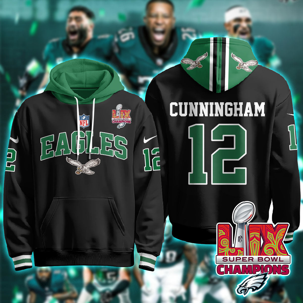PHI Super Bowl LIX Champions Hoodie-DTD