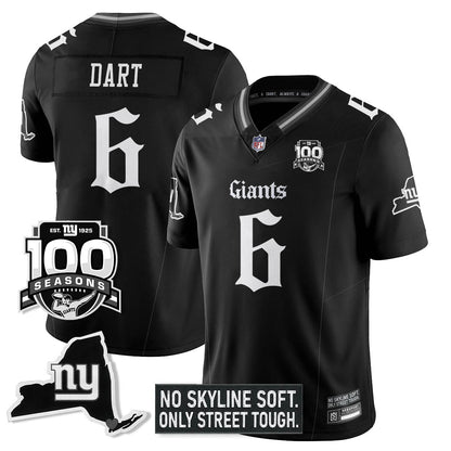 NYG 100th Seasons 'Gothic Gotham Edition' Vapor Limited Jersey - All Stitched-DTD
