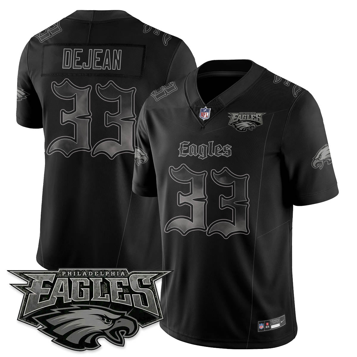 PHI 'Dark Gothic Philly' Vapor Limited Jersey - All Stitched-DTD