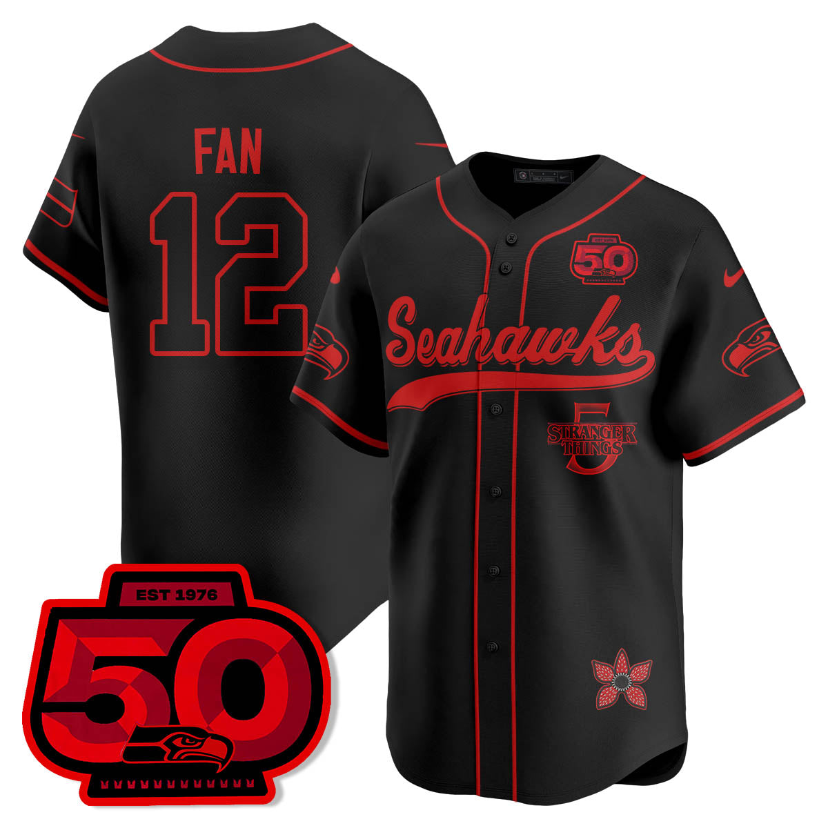 SEA Stranger Things Vapor Limited Baseball Jersey - All Stitched-DTD