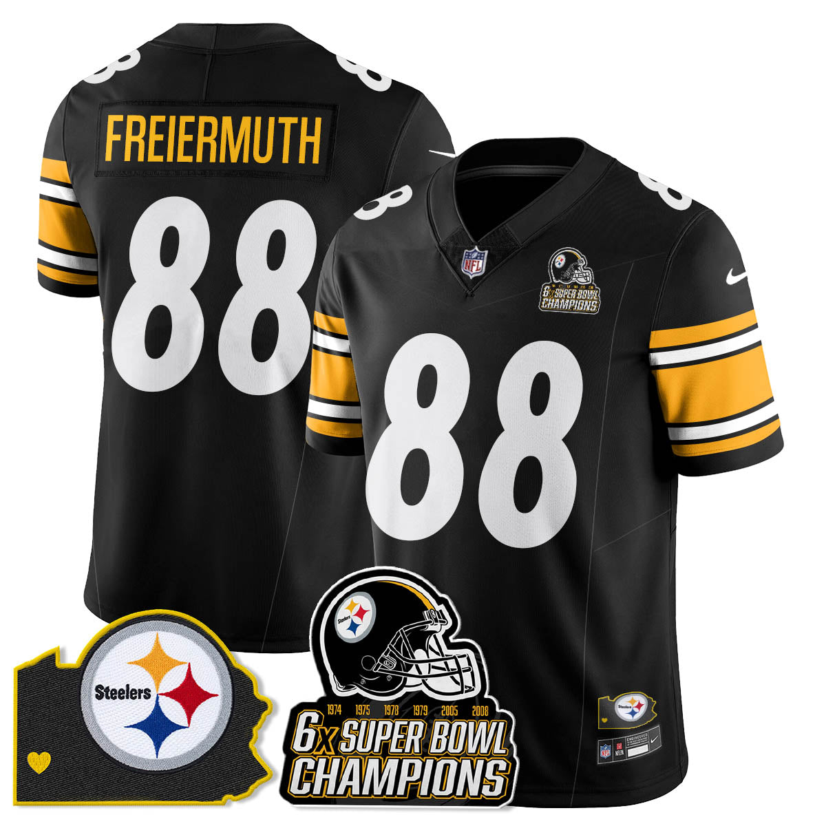 PIT 6-Time Champions Patch Vapor Limited Jersey - All Stitched-DTD