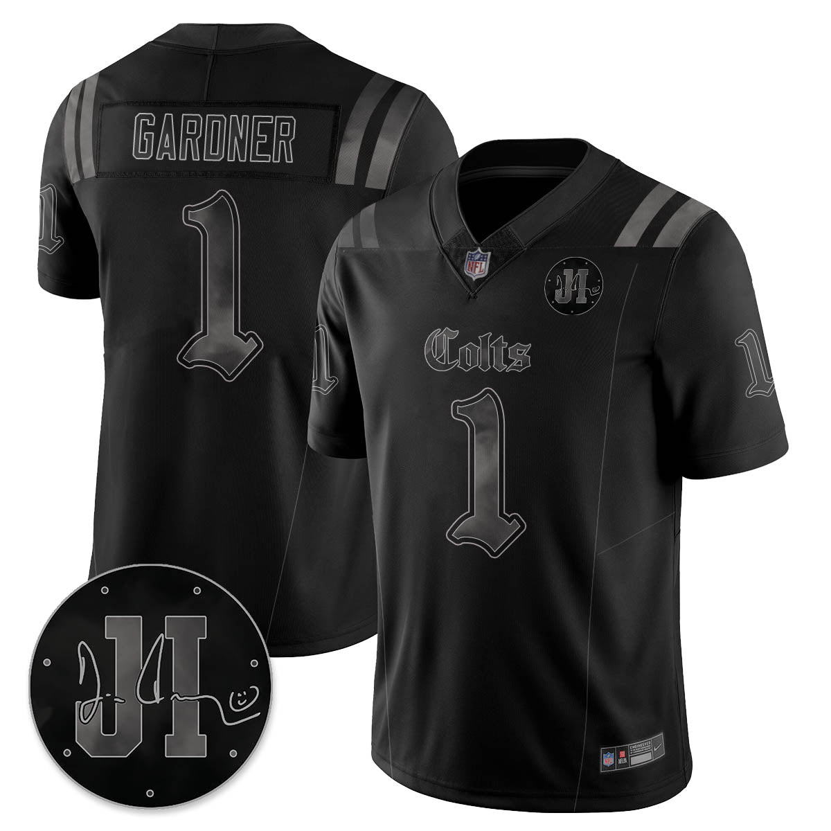 IND 'Dark Gothic' Vapor Limited Jersey - Jim Irsay Patch - All Stitched-DTD