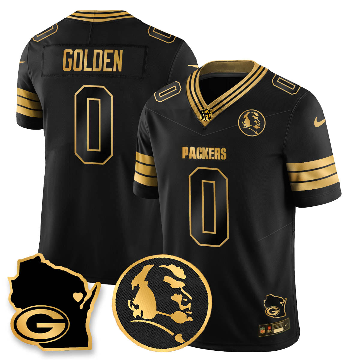 GB 4-Time Champions Vapor Limited Jersey - John Madden Patch - All Stitched-DTD