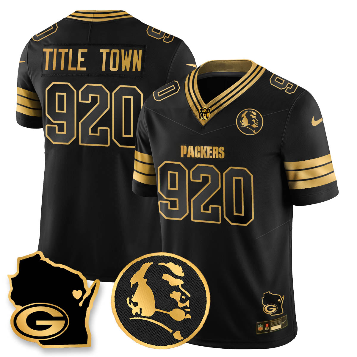 GB 4-Time Champions Vapor Limited Jersey - John Madden Patch - All Stitched-DTD