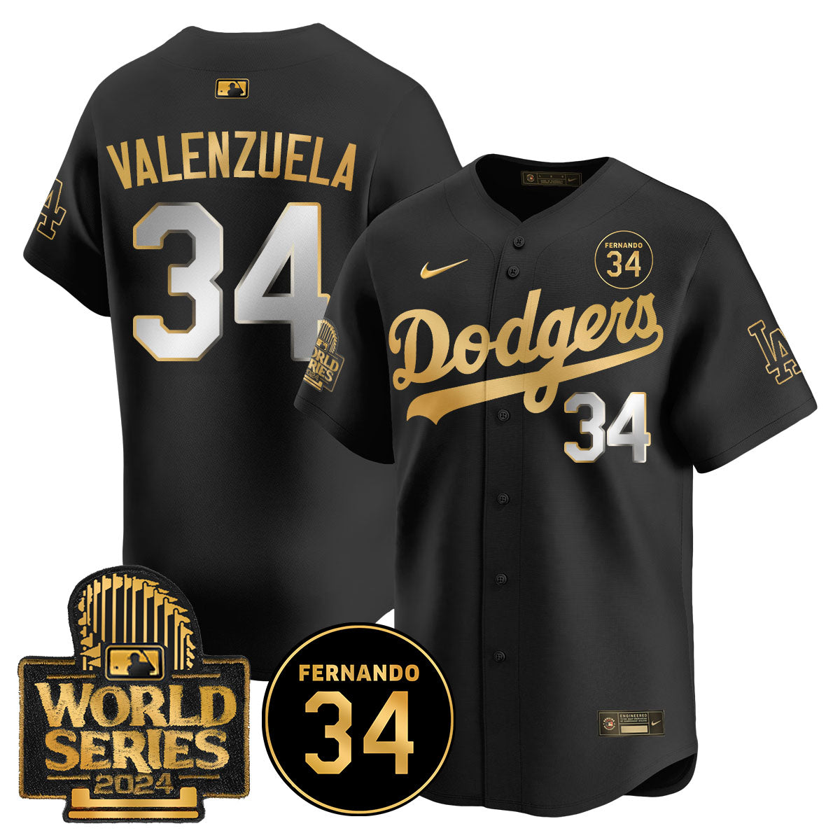 Dodgers Fernando Valenzuela Memorial Jersey - All Stitched-DTD