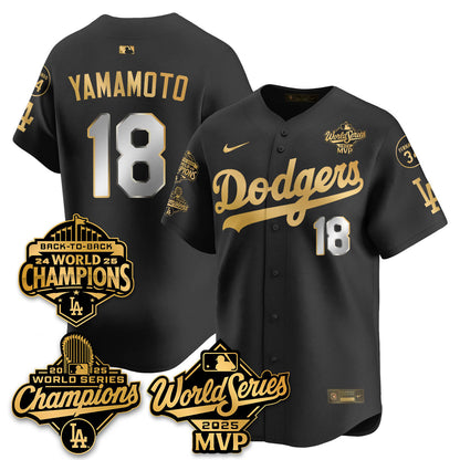 Yoshinobu Yamamoto LAD 2025 World Series MVP Jersey - All Stitched-DTD