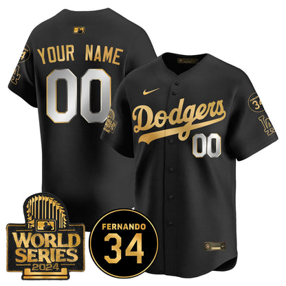 Dodgers Fernando Valenzuela Memorial Custom Jersey - All Stitched-DTD