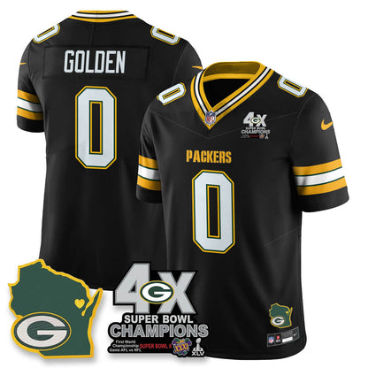 GB 4-Time Champions Patch Vapor Limited Jersey - All Stitched-DTD