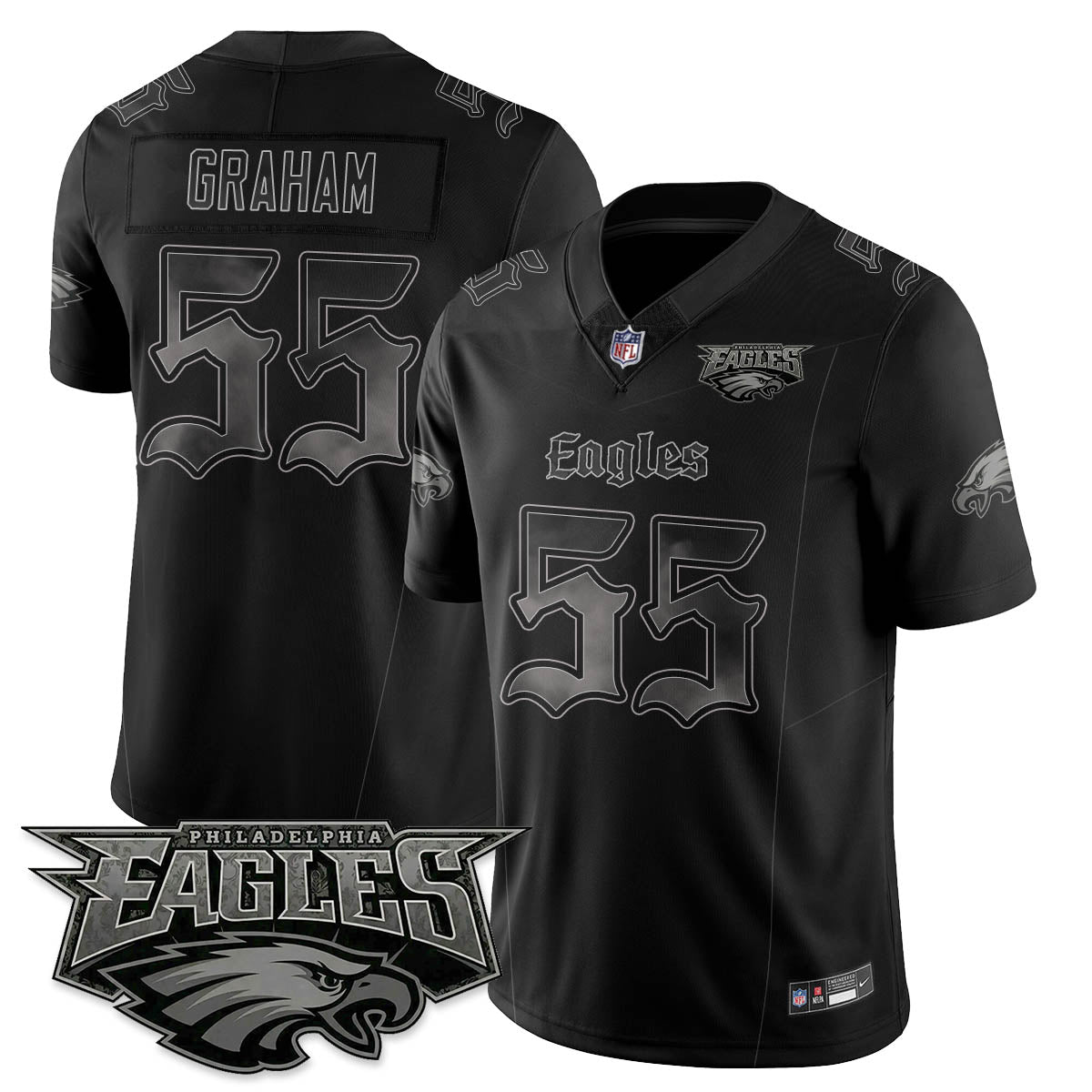 PHI 'Dark Gothic Philly' Vapor Limited Jersey - All Stitched-DTD