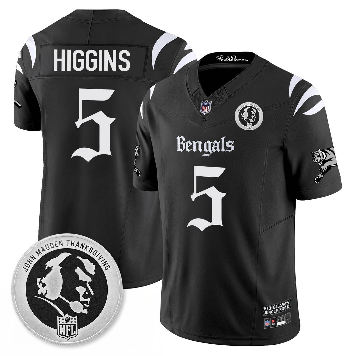 CIN Gothic Vapor Limited Jersey - John Madden Patch - All Stitched-DTD