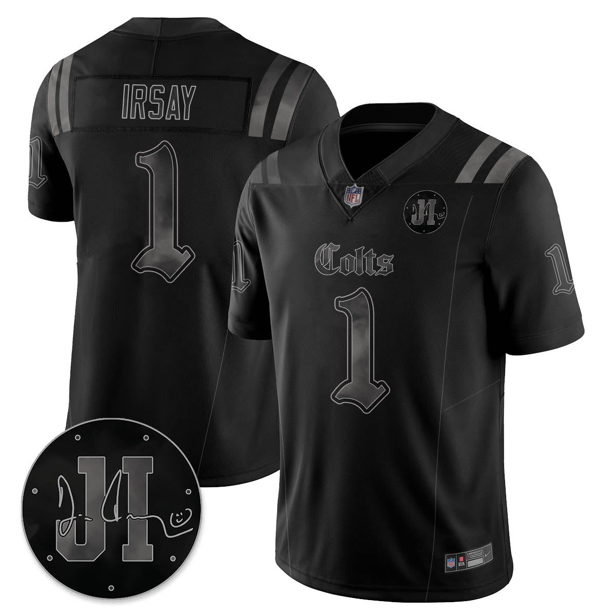 IND 'Dark Gothic' Vapor Limited Jersey - Jim Irsay Patch - All Stitched-DTD