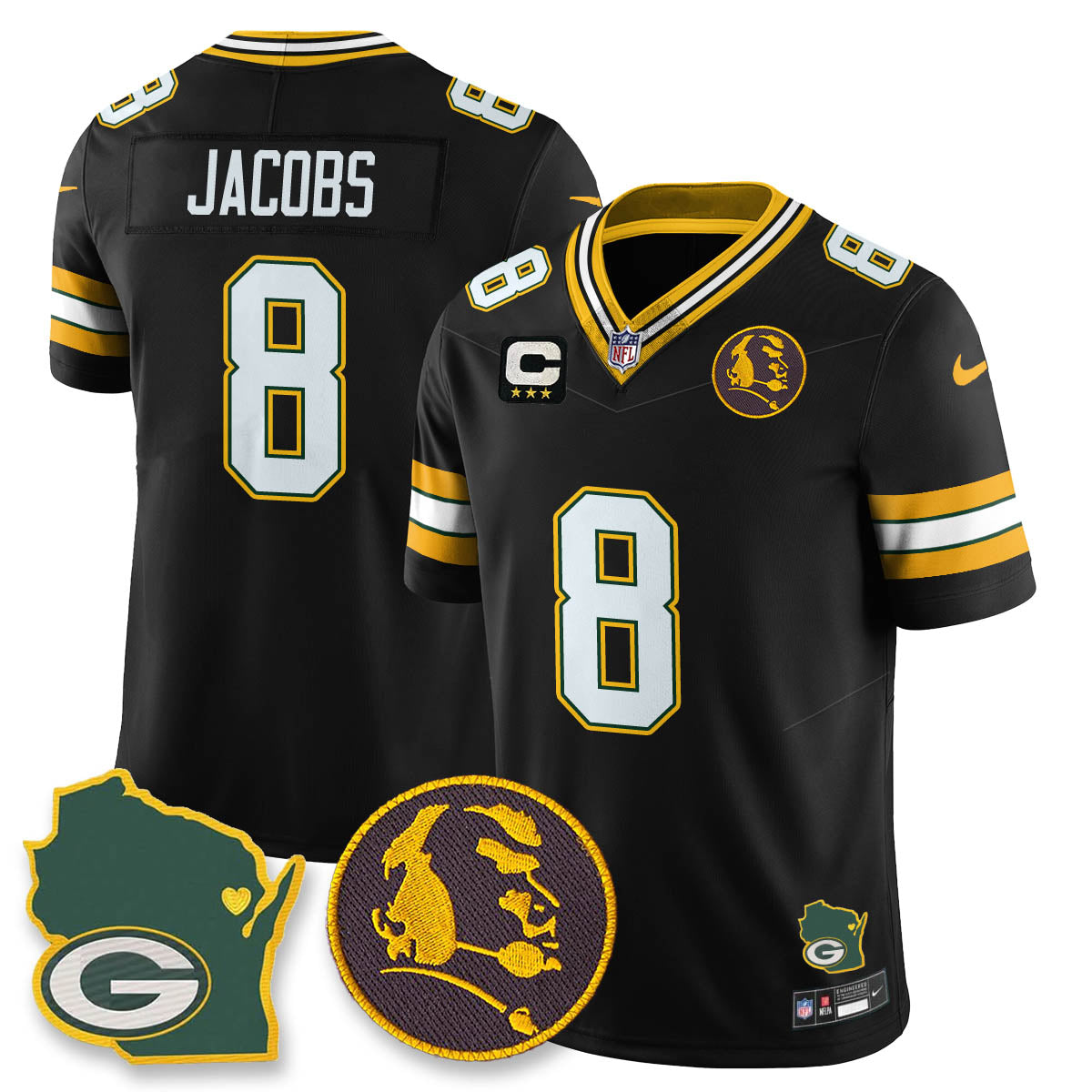 GB Vapor Limited Jersey - John Madden Patch - All Stitched-DTD