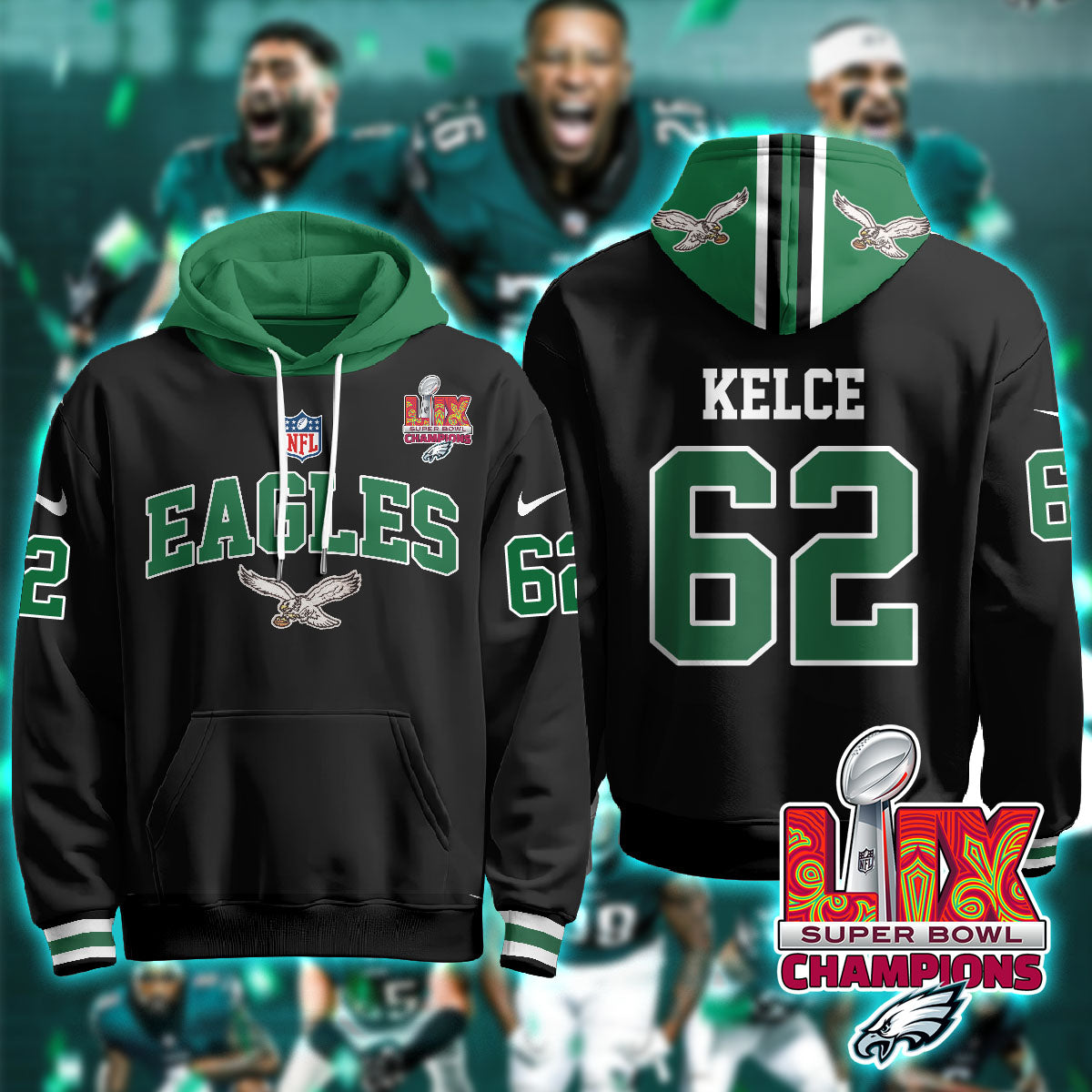 PHI Super Bowl LIX Champions Hoodie-DTD