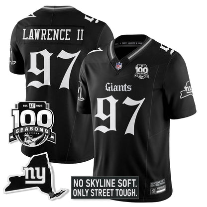 NYG 100th Seasons 'Gothic Gotham Edition' Vapor Limited Jersey - All Stitched-DTD