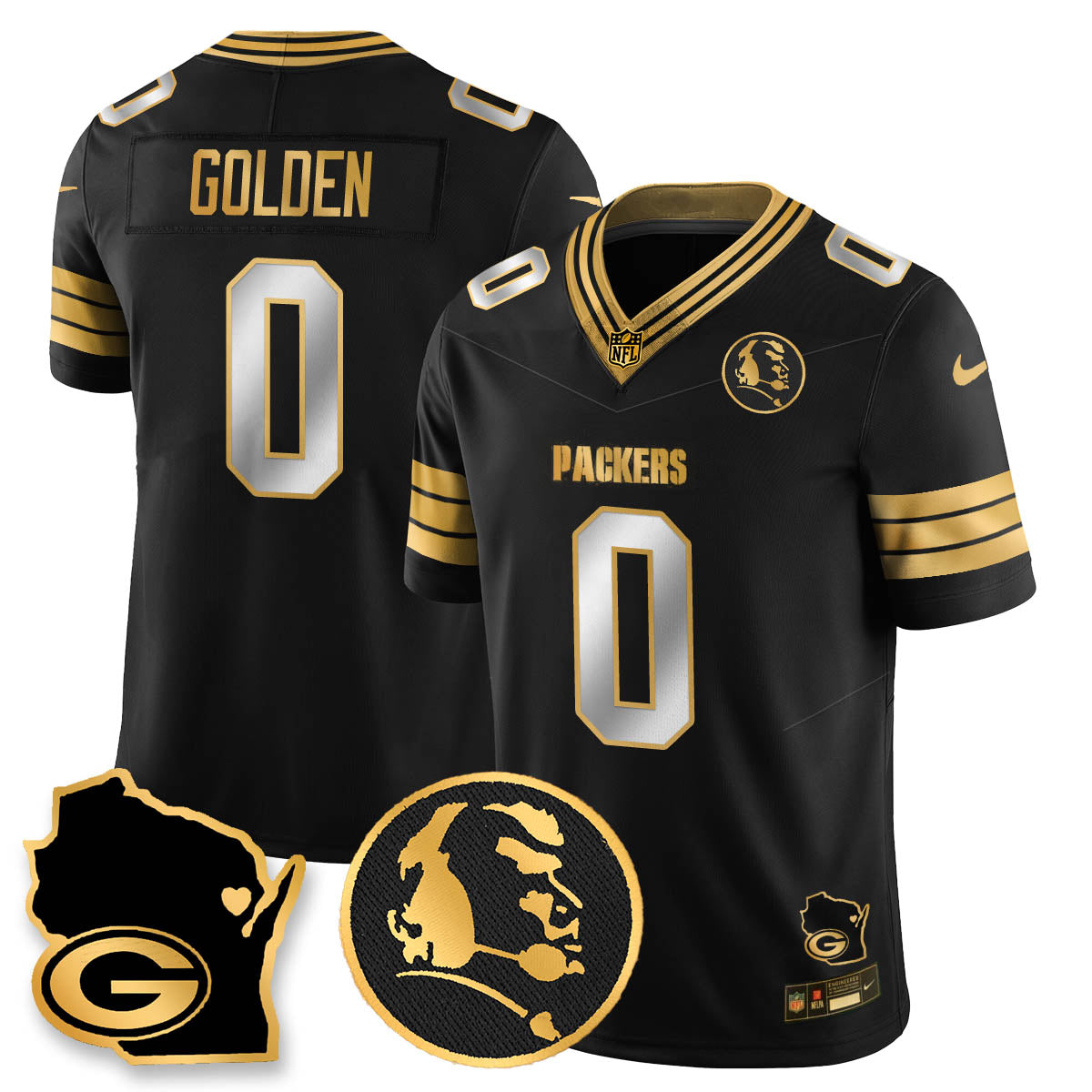 GB 4-Time Champions Vapor Limited Jersey - John Madden Patch - All Stitched-DTD
