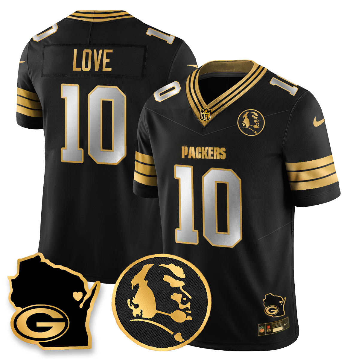 GB 4-Time Champions Vapor Limited Jersey - John Madden Patch - All Stitched-DTD