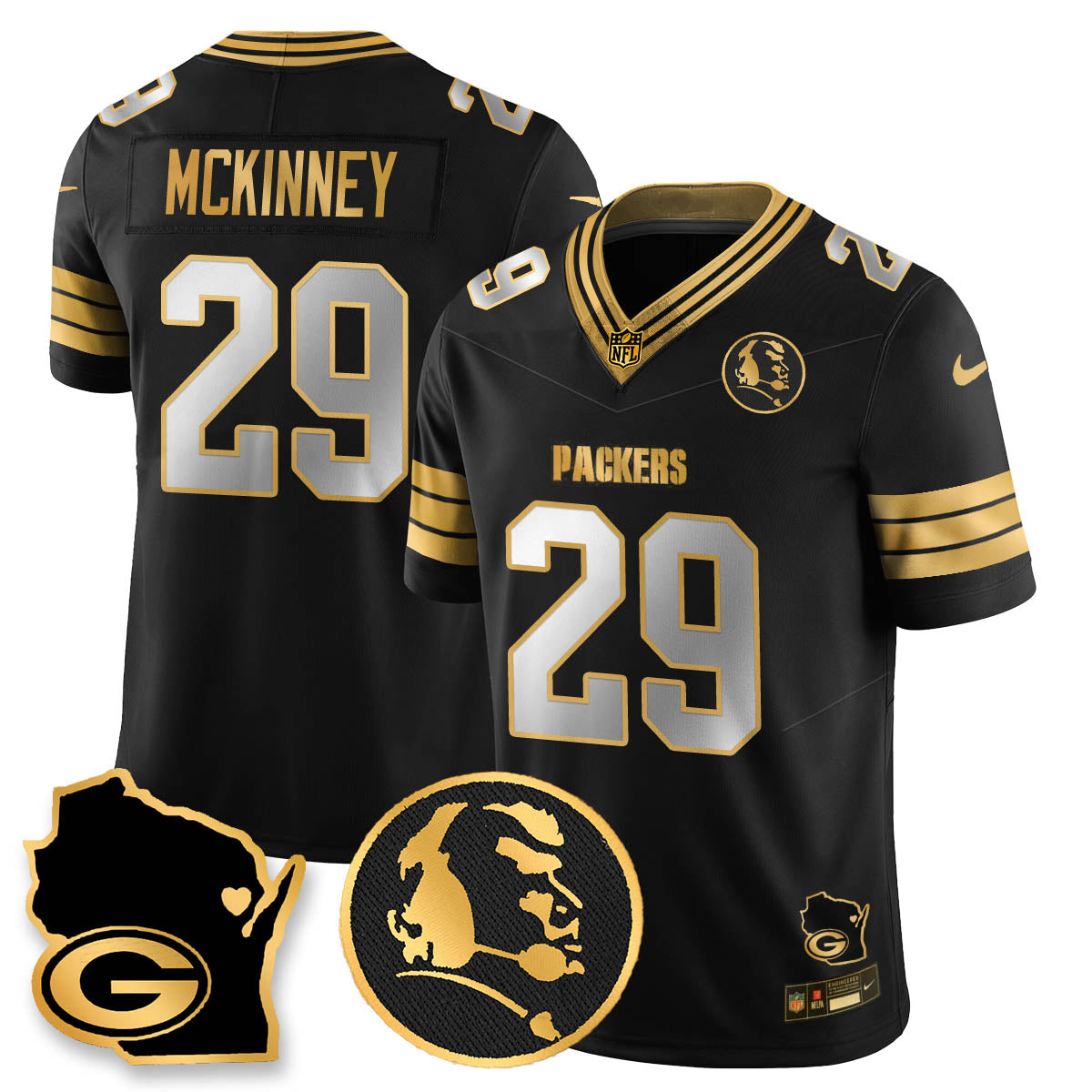 GB 4-Time Champions Vapor Limited Jersey - John Madden Patch - All Stitched-DTD