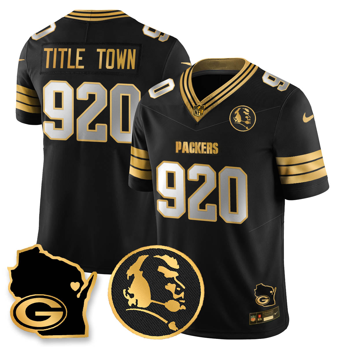 GB 4-Time Champions Vapor Limited Jersey - John Madden Patch - All Stitched-DTD