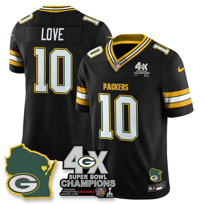 GB 4-Time Champions Patch Vapor Limited Jersey - All Stitched-DTD