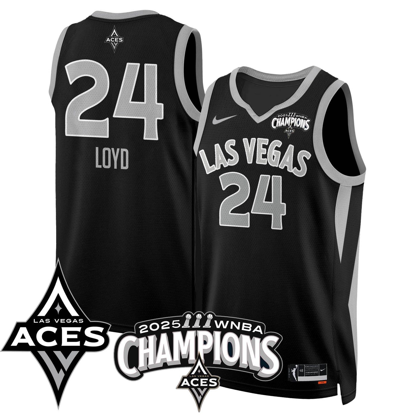 Las Vegas Aces 2025 WNBA Championship Jersey - All Stitched-DTD