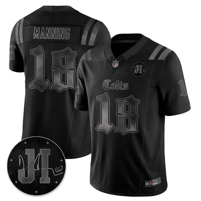 IND 'Dark Gothic' Vapor Limited Jersey - Jim Irsay Patch - All Stitched-DTD
