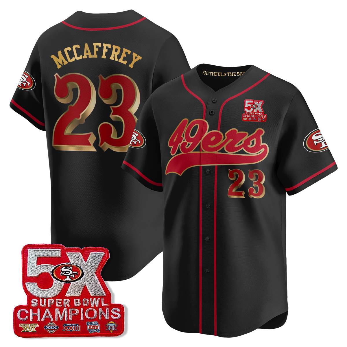 SF 5-Time Champions Patch Vapor Baseball Jersey - All Stitched-DTD