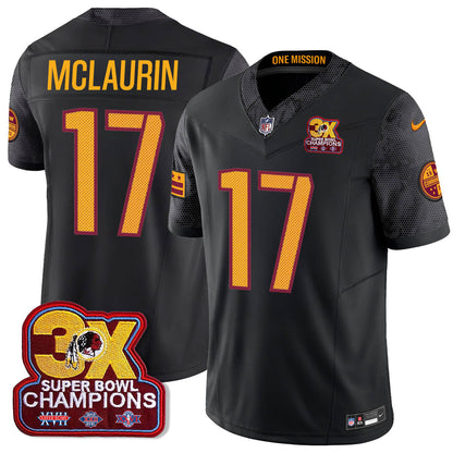 WAS 3-Time Champions Patch Vapor Limited Jersey - All Stitched-DTD