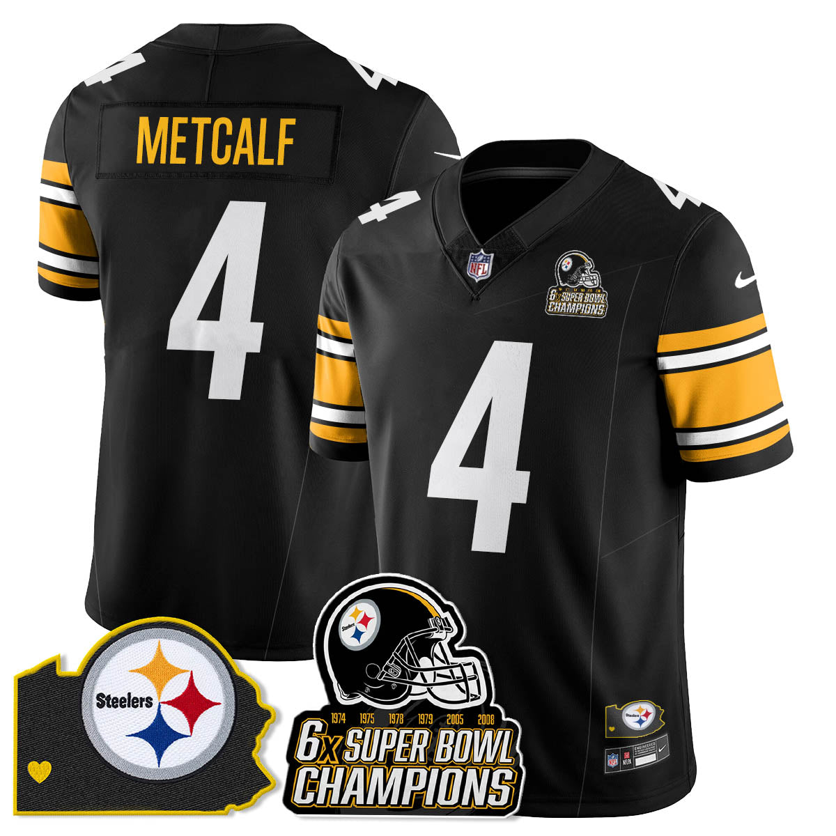 PIT 6-Time Champions Patch Vapor Limited Jersey - All Stitched-DTD