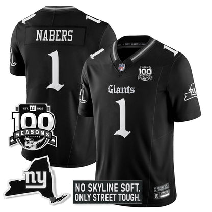 NYG 100th Seasons 'Gothic Gotham Edition' Vapor Limited Jersey - All Stitched-DTD